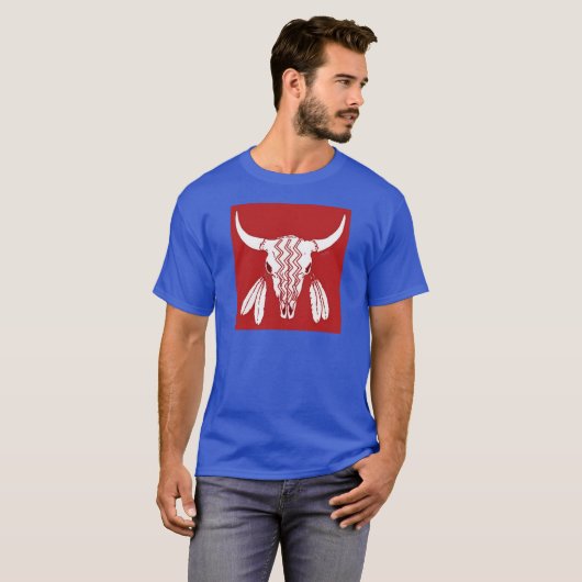Red Ghost Dance Buffalo blue t shirt (Voorkant volledig)