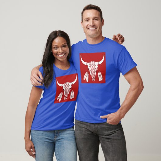 Red Ghost Dance Buffalo blue t shirt (Unisex)