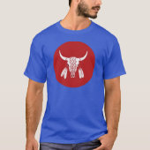 Red Ghost Dance Buffalo cirkel blauw t-shirt (Voorkant)