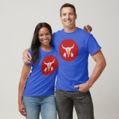 Red Ghost Dance Buffalo cirkel blauw t-shirt (Unisex)