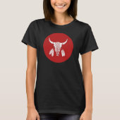 Red Ghost Dance Buffalo cirkel vrouwen zwart T-shi T-shirt (Voorkant)