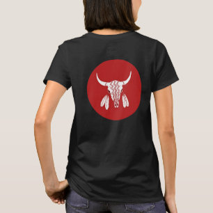 Red Ghost Dance Buffalo cirkel zwart T-shirt terug