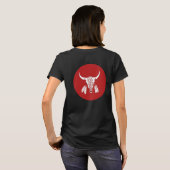 Red Ghost Dance Buffalo cirkel zwart T-shirt terug (Achterkant volledig)
