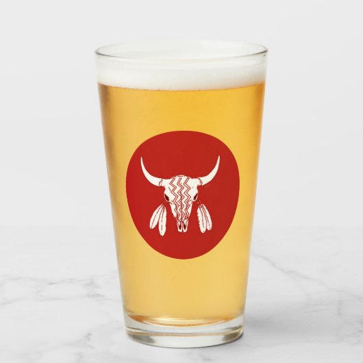 Red Ghost Dance Buffalo glazen tumbler (Voorkant gevuld)