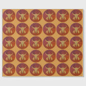 Red Ghost Dance Buffalo glossy wrapping paper Cadeaupapier (Vlak)