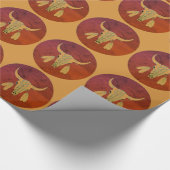 Red Ghost Dance Buffalo glossy wrapping paper Cadeaupapier (Hoek)