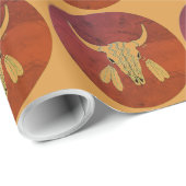 Red Ghost Dance Buffalo glossy wrapping paper Cadeaupapier (Rol Hoek)