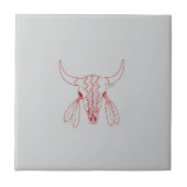 Red Ghost Dance Buffalo gray small tile Tegeltje (Voorkant)