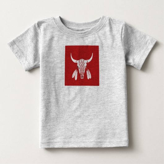 Red Ghost Dance Buffalo grijs baby T-shirt (Voorkant)