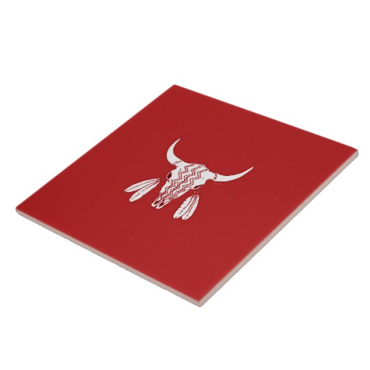 Red Ghost Dance Buffalo grote tegel Tegeltje (Zijkant)