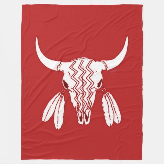 Red Ghost Dance Buffalo grote vlootdeken Fleece Deken (Voorkant)