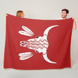 Red Ghost Dance Buffalo grote vlootsdeken Fleece Deken