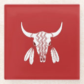 Red Ghost Dance Buffalo helder glas onderzetter (Voorkant)