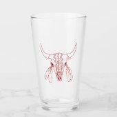 Red Ghost Dance Buffalo lijn glazen tumbler (Voorkant)