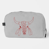 Red Ghost Dance Buffalo lijn grijs dopp kit Toilettasje (Voorkant)