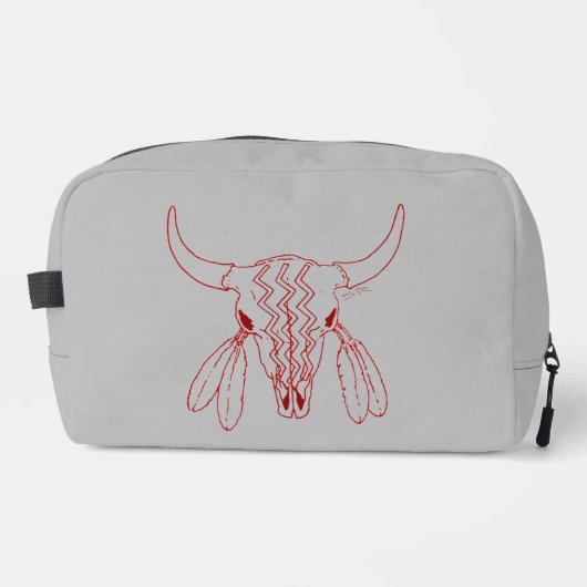 Red Ghost Dance Buffalo lijn grijs dopp kit Toilettasje (Voorkant)