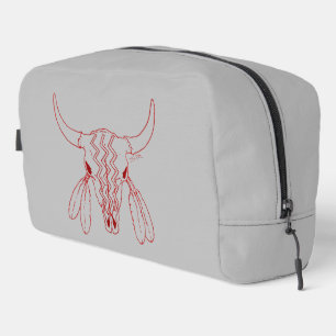 Red Ghost Dance Buffalo lijn grijs dopp kit Toilettasje