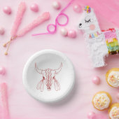 Red Ghost Dance Buffalo lijn papier kommen (Feest)