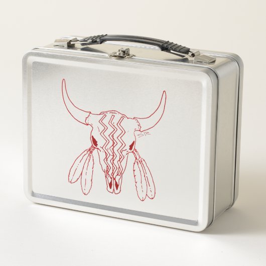Red Ghost Dance Buffalo lijn roestvrij lunchbox (Voorkant)
