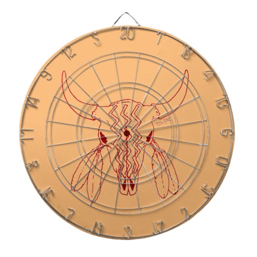 Red Ghost Dance Buffalo lijn tan dartboard Dartbord (Voorkant)