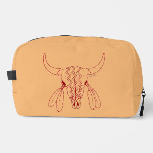 Red Ghost Dance Buffalo lijn tan dopp kit Toilettasje