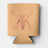 Red Ghost Dance Buffalo lijn tan koelbox 2 kant Blikjeskoeler (Voorkant)