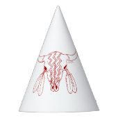 Red Ghost Dance Buffalo lijn witte partij petten Feesthoedjes (Voorkant)