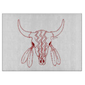 Red Ghost Dance Buffalo lijn witte snijplank (Voorkant)