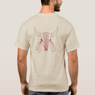 Red Ghost Dance Buffalo lijn zand T-shirt terug