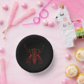 Red Ghost Dance Buffalo lijn zwarte papieren schal Papieren Kommen (Feest)