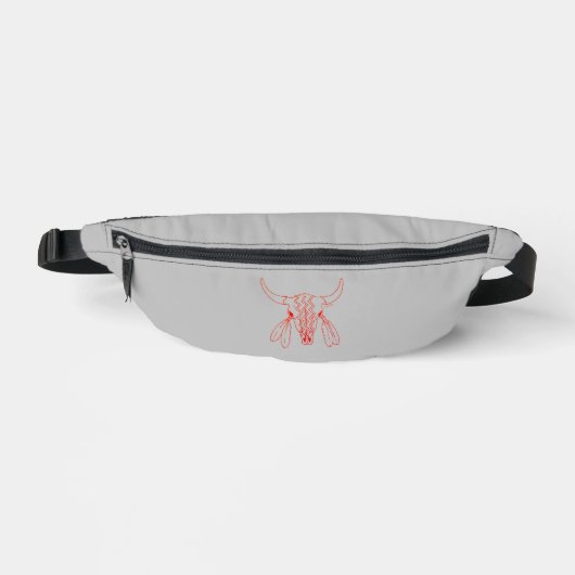 Red Ghost Dance Buffalo line gray fanny pack Heuptasje (Voorkant)
