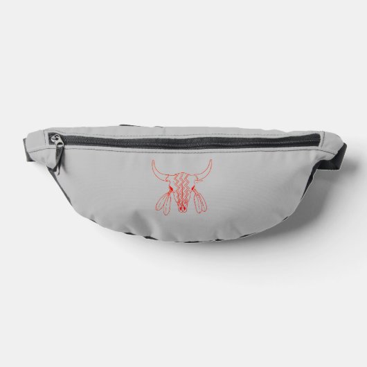 Red Ghost Dance Buffalo line gray fanny pack Heuptasje (Liggend)