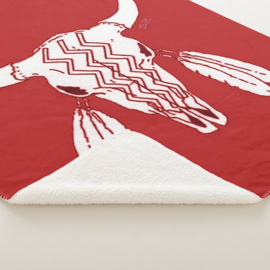 Red Ghost Dance Buffalo medium sherpa deken (3/4)