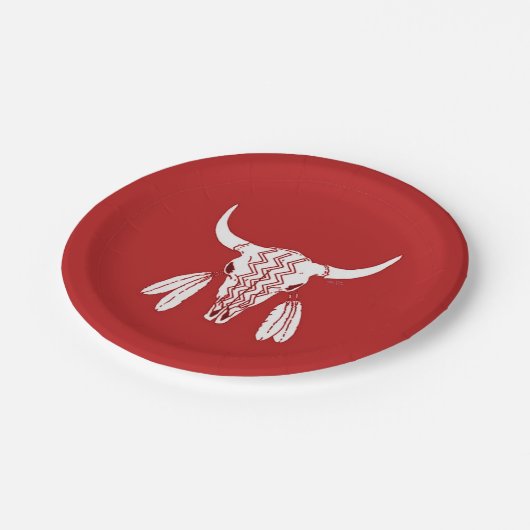 Red Ghost Dance Buffalo papieren borden Papieren Bordje (Gekanteld)