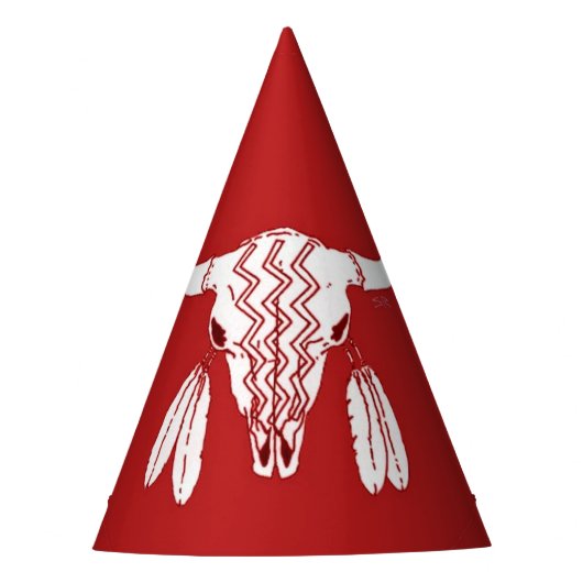 Red Ghost Dance Buffalo party petten Feesthoedjes (Voorkant)