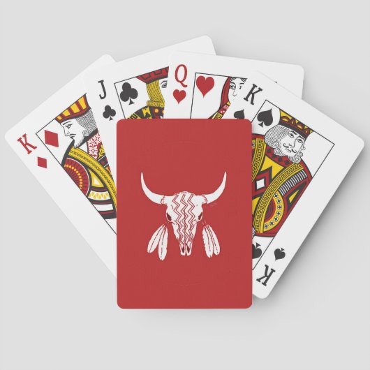Red Ghost Dance Buffalo Poker speelkaarten (Achterkant)