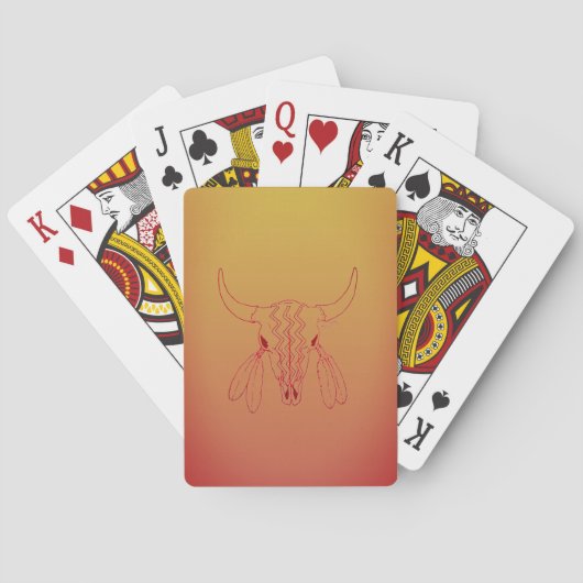 Red Ghost Dance Buffalo Poker speelkaarten (Achterkant)