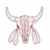 Red Ghost Dance Buffalo red line contour sticker (Voorkant)