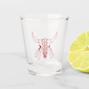 Red Ghost Dance Buffalo Red line shot glas