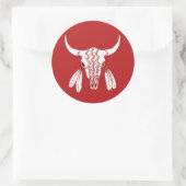 Red Ghost Dance Buffalo ronde grote stickers (Tas)