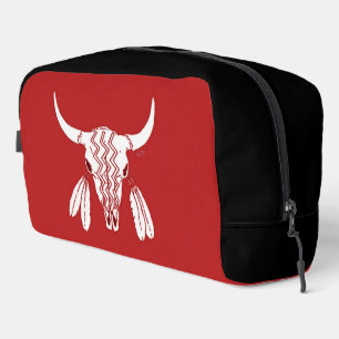 Red Ghost Dance Buffalo rood zwart dopp kit Toilettasje