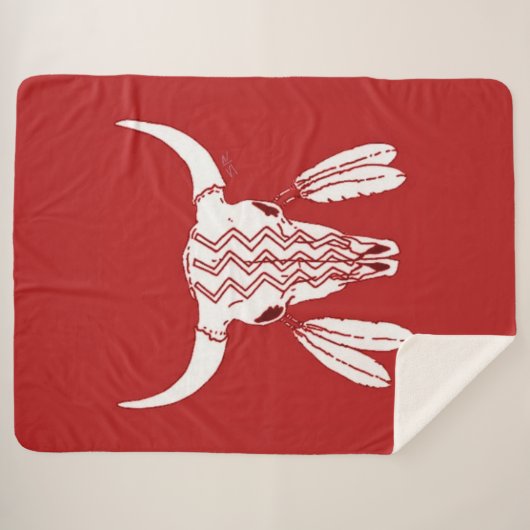 Red Ghost Dance Buffalo sherpa deken (Voorkant (horizontaal))