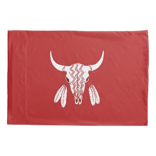 Red Ghost Dance Buffalo standaard kussensloop (Achterkant)