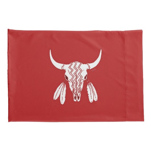 Red Ghost Dance Buffalo standaard kussenslopen paa (Achterkant-Rechts)