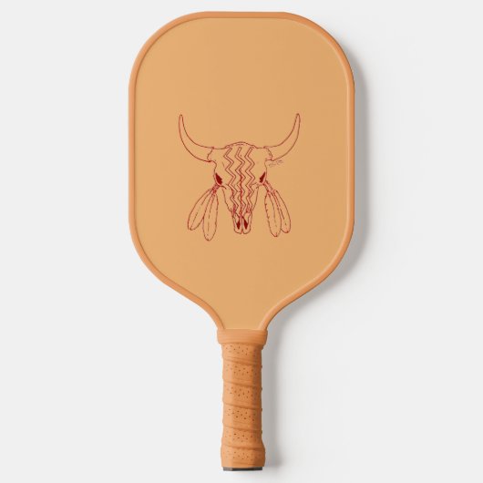 Red Ghost Dance Buffalo tan pickleball paddle (Voorkant)