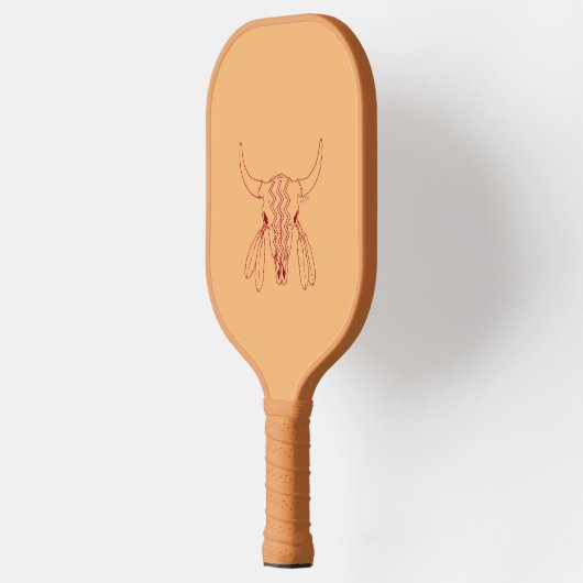 Red Ghost Dance Buffalo tan pickleball paddle (Links)