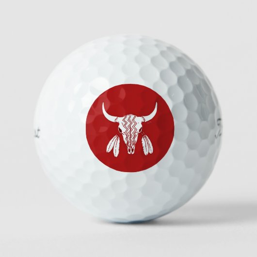 Red Ghost Dance Buffalo Titleist Pro V1 golfballen (Voorkant)