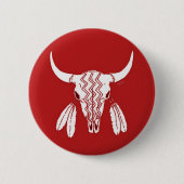 Red Ghost Dance Buffalo-toets Ronde Button 5,7 Cm (Voorkant)