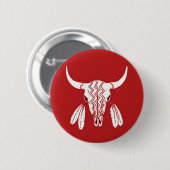 Red Ghost Dance Buffalo-toets Ronde Button 5,7 Cm (Voorkant /achterkant)
