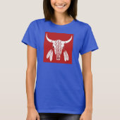 Red Ghost Dance Buffalo vrouwen blauw T-shirt (Voorkant)